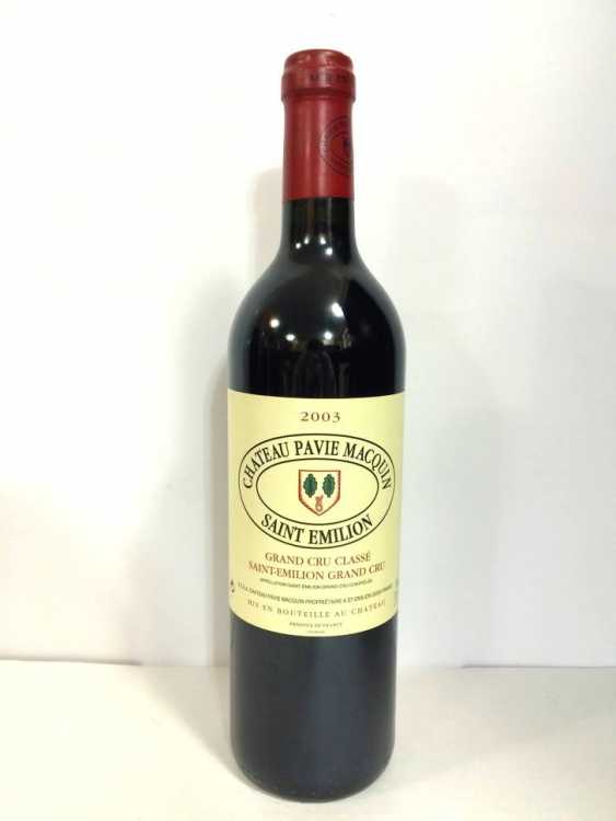 Вино "Chateau Pavie-Macquin" 2003 года.